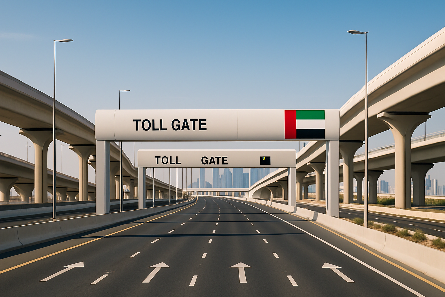 Modern toll road infrastructure in the UAE